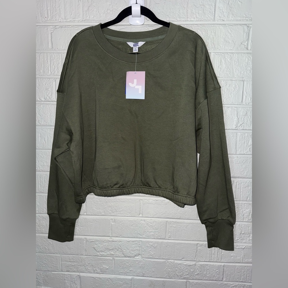 NWT JOYLAB Women's Fleece Cropped Crewneck  Sweatshirt Heathered L & XL ✨